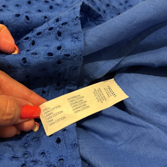 Black Tape NWT MIDI Elegant Blue Eyelet lined Sleeveless Dress. - Picture 11 of 11